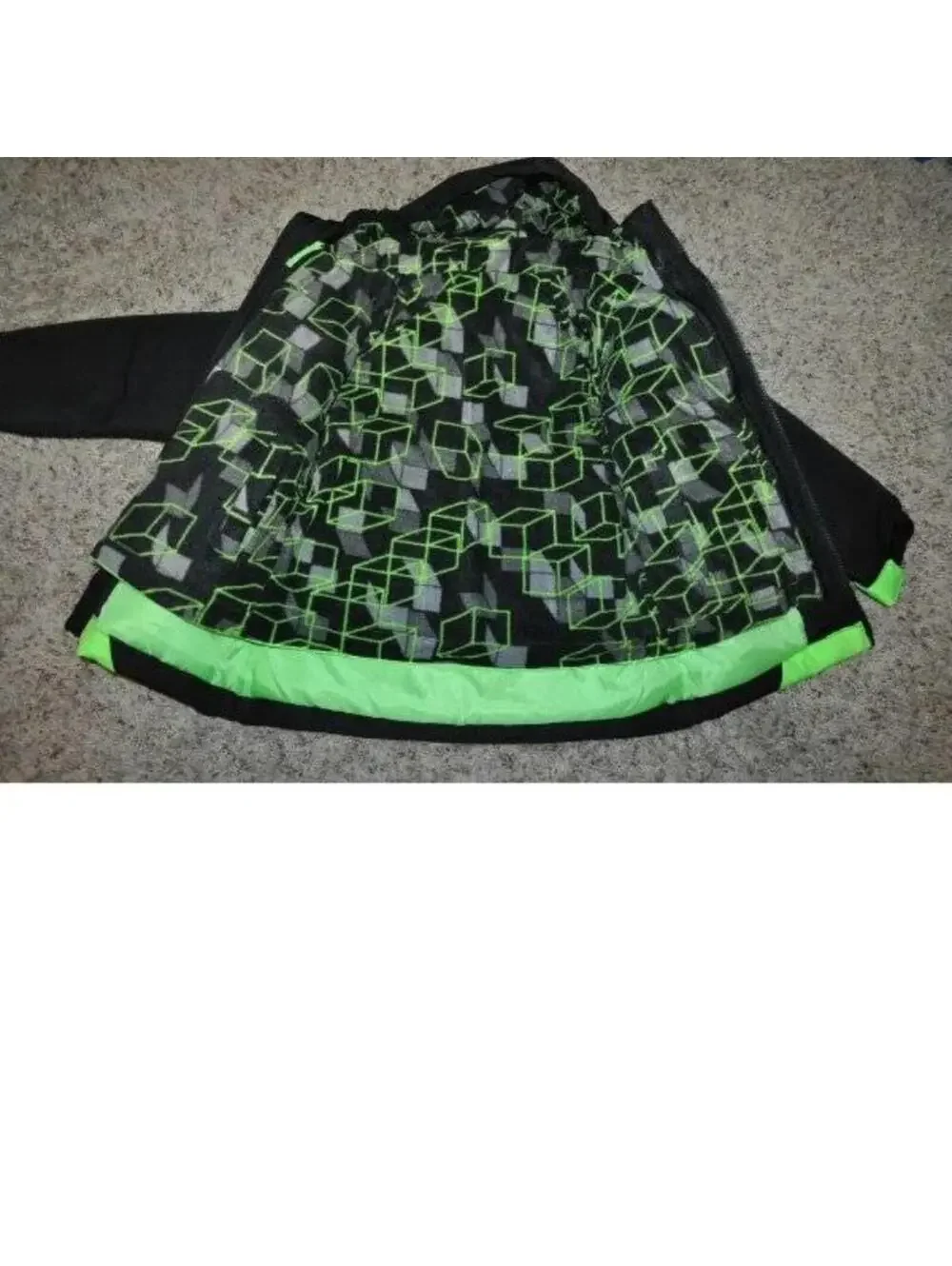 Boys All Weather Jacket 4/5 Black Green 4 in 1 Winter Spring Fall Athletech